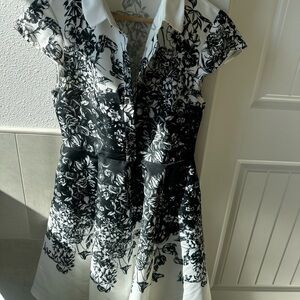 Ted Baker Black and White Floral Mini Dress